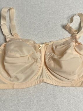 Bali Embroidered Underwire Bra, 42DD, Style 180, Beige, New